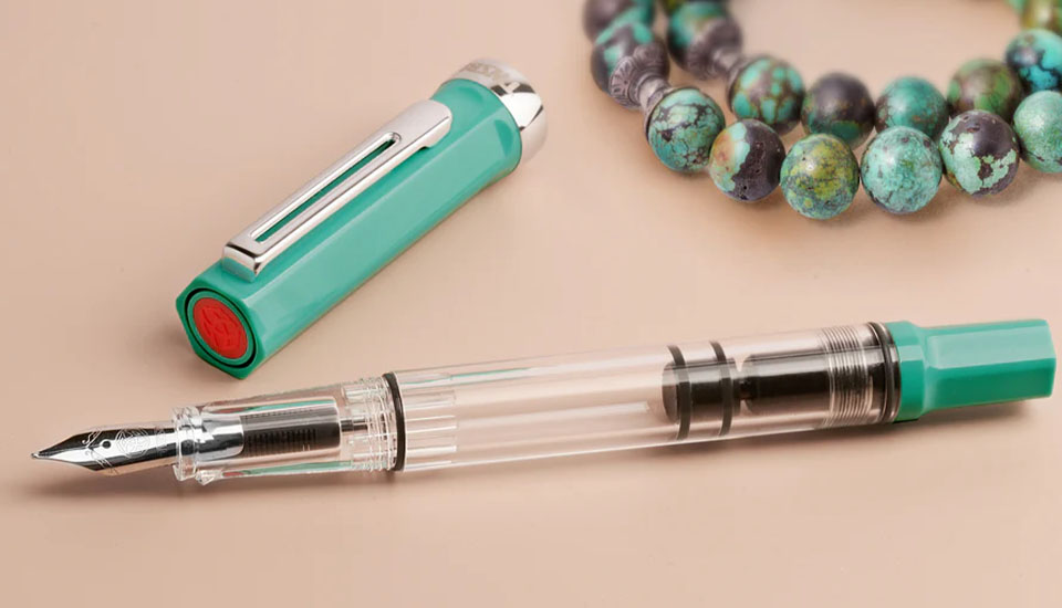 TWSBI pistove pero _persian green_ukazka
